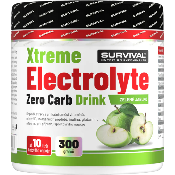 Xtreme Electrolyte Zero Carb Drink - 300 g, zelené jablko