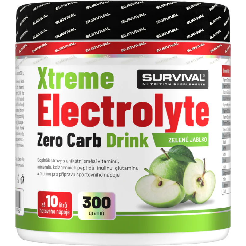 Xtreme Electrolyte Zero Carb Drink - 300 g, zelené jablko